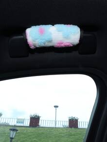 柔軟蓬鬆花卉圖案汽車車頂拉手套,通用款防滑車頂拉手保護套,可愛毛絨汽車內飾裝飾配件 - 車頂把手 - 查看 12