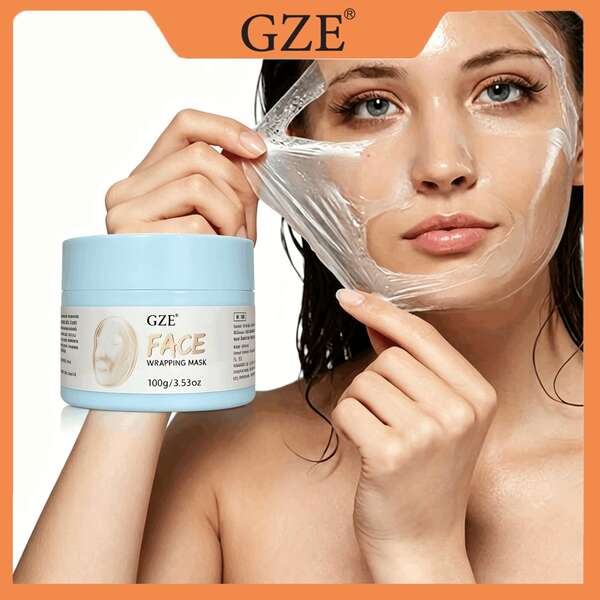 GZE Face Wrapping Mask 100g/3.53oz, Deep Hydrating Peel Off Facial Wrap Mask, Purify Pores, Brighten Dull Skin & Boost Skin Elasticity, Salon Spa Facial Treatment Mask