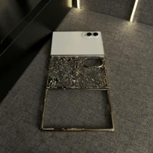 Luxury Electroplated Roses Transparent Phone Case Compatible With Samsung Galaxy Z Fold8 Z Fold 8 Shockproof Back Hard Cover - Gold - View 5