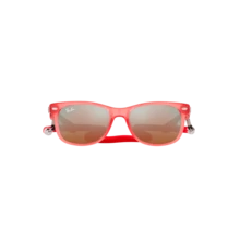 Ray Ban Ray-Ban Junior New Wayfarer RJ9052S 7145A8 47mm Opal Red / Orange Mirror - Red - View 6