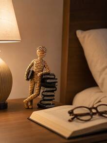 Book Lover Figurine Decor, Abstract Reader Statue With Book Stack, Small Bookshelf Ornament For Study Room, Home Office Desk, Library Shelf, Teacher Gift, Graduation Gift, Reading Room Decoration, Vintage Shelf Accent Gift For Her - New - View 7