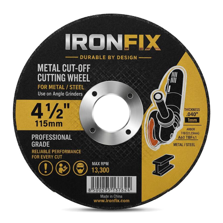Angle Grinder Cutting Disc, 4-1/2" Cut Off Wheels 5 Pack, Metal Grinding & Chop Saw Blades, Aluminum Oxide Abrasive, 7/8" Arbor - default - View 1