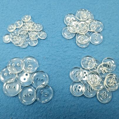 50 piezas/paquete Botones transparentes para camisa de 1cm 1.5cm 1.8cm