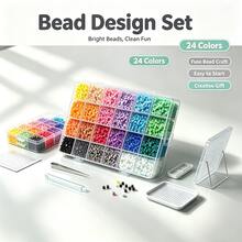 12000顆/包 2.6mm/0.1in 熔融小孔珠，彩色馬蹄形珠子套組－適合DIY珠寶製作、編髮、項鍊、耳環與裝飾－大批量塑膠工藝穿孔珠，適用於小型商業用途 - 多色1 - 查看 4