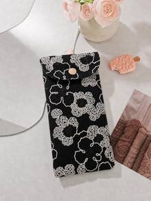 1pc Embroidered Floral Pattern Glasses Case, Fashion Glasses Storage Bag, Convenient For Daily Carrying, Scratch Resistant Glasses Storage Bag, Glasses Accessories Fashion Glasses, Reading Glasses, Myopia Glasses Storage Bag, Multifunctional Storage Bag - Multicolor - View 5