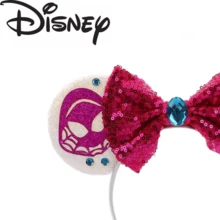 Disney 蜘蛛女 Gwen 白色亮片鼠耳髮箍，附粉色蝴蝶結與水鑽，女款髮箍，適合迪士尼萬聖節 Cosplay 度假 - 彩色 - 查看 2