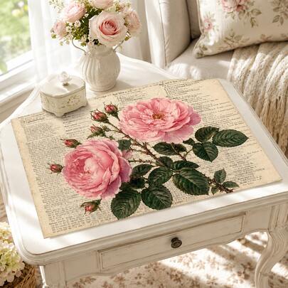 Printed Pattern Drainage Mat/Absorbent Mat/Drying Mat For Coffee Machine And Tableware - Absorbent Polyester Desktop Protector With Rubber Non-Slip Backing, For Kitchen Countertop Decoration - Home Bar And Dining Table Placemat