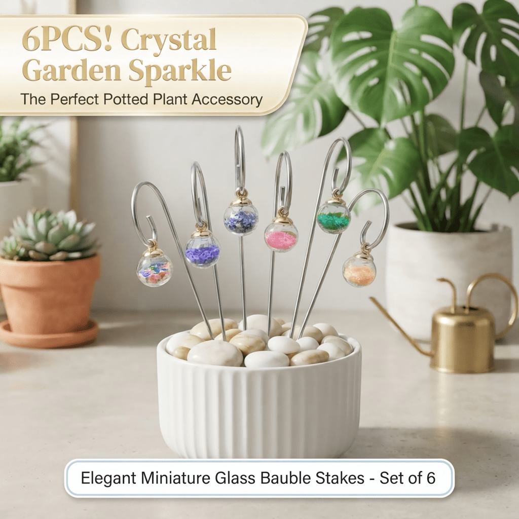 1/6 Set Bola de cristal solar de 20cm para decoración colgante, decoración de jardín, decoración de macetas de balcón, decoración que atrapa la luz, decoración exterior colorida, decoración de primavera, regalo del Día de la Madre