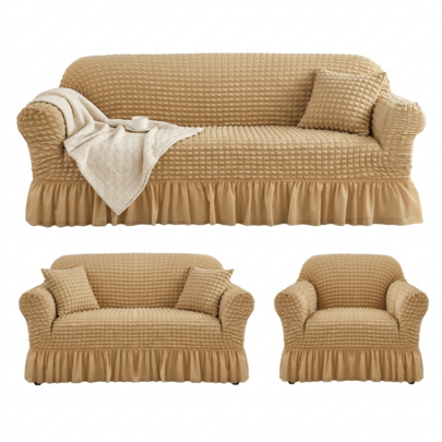 3Piezas Protector Cubre Funda de Sofá Elásticas Fundas de Sillones Antideslizante Lavable Decoración para hogar