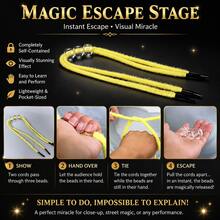1 Set Magic Trick Props - 2 Ropes & 3 Beads, Magic Rope, Magic Beads, Silk Escape, Close-Up Magical Trick, Suitable For Magic Performance Interaction - Yellow - View 2
