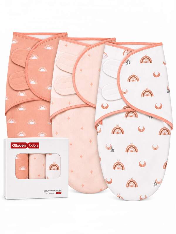 3 piezas de envoltorios para bebé, mantas de arrullo para recién nacidos e infantes, ajustables, sacos de dormir de algodón suave para bebé, unisex para niños y niñas, pequeño (0-3 meses)