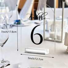 Wedding Transparent Arch Table Number Card, 5*7 Inch Arch Acrylic Table Number Card With Acrylic Stand, Table Guide Sign, Suitable For Wedding Party, Birthday Party And Other Occasions - A - View 2