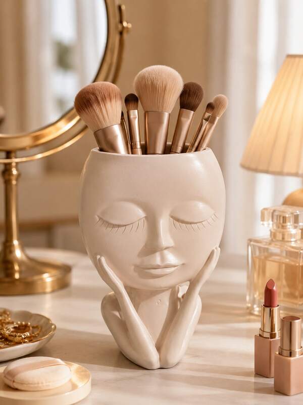 Makeup Brush Drying Rack Cosmetic Brush Holder Stand Makeup Brush Organizer Storage Rack For Washing Drying Air Drying Beauty Tools Bathroom Countertop Vanity Storage Accessories