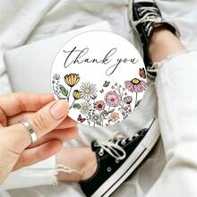 carddsgn 200Pcs/Roll 1.5 Inch Floral Thank You Stickers Roll For Adults, Gift Packing, Cards, Candy Bags, Envelopes, Party Supplies(Rustic Wildflowers) - Flower - View 6