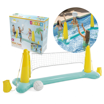 Volei Inflável Praia Piscina com Bola Rede Verde Intex