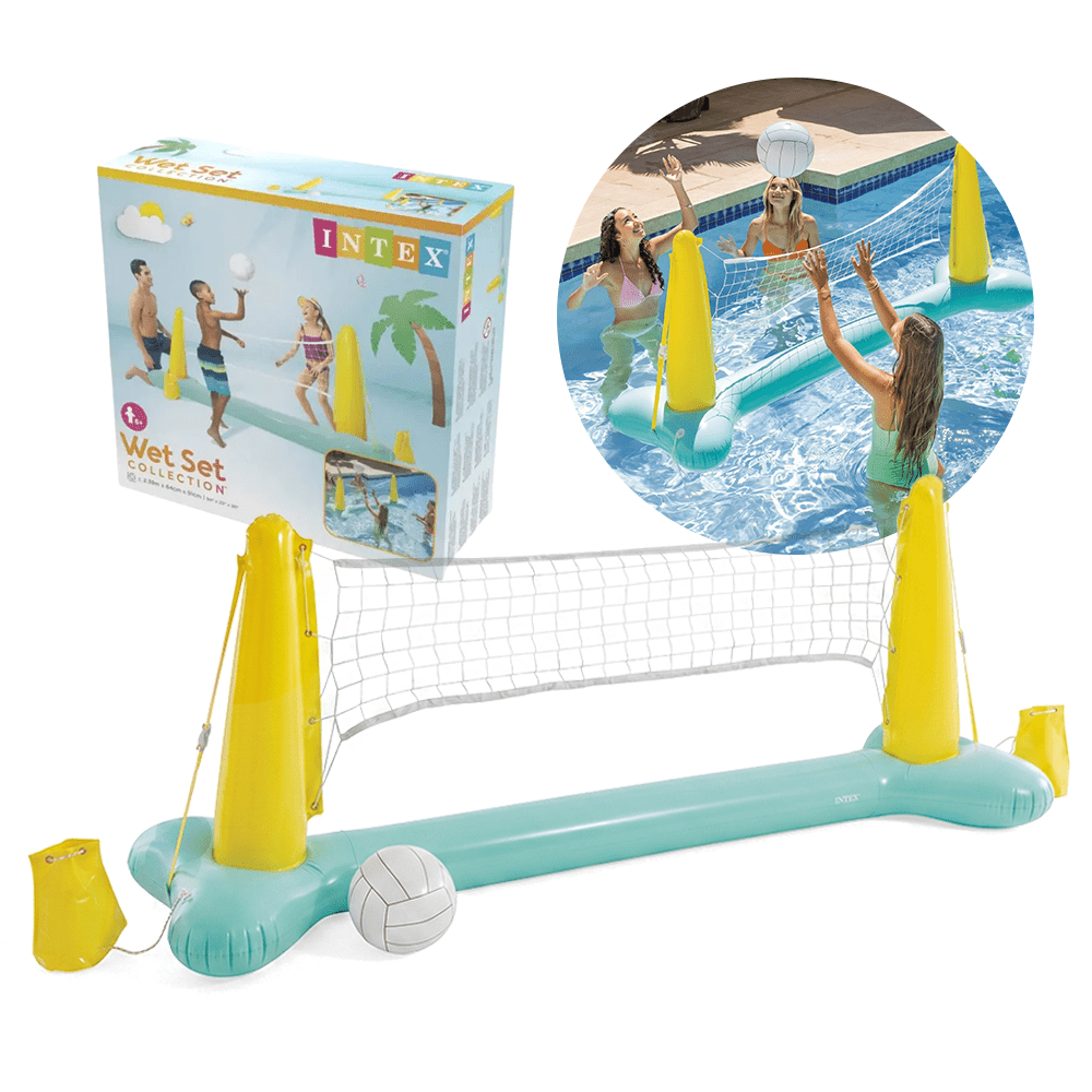 Volei Inflável Praia Piscina com Bola Rede Verde Intex