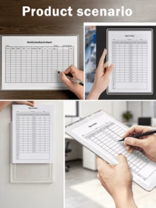 2/3/5/10pcs (With Adhesive) Hollow Transparent Acrylic Schedule Planner Display Stand & To-Do List Frame, A4 Reusable Dry-Erase Chore Chart Holder, Aesthetic Desktop Decor, Suitable For Room Decoration & School Locker Organization - Multiple Specifications - View 9