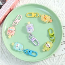 5pcs Cute Sanrio Popsicle Shaped Keychains, 3D Cinnamoroll Kuromi My Melody Pochacco Pompompurin Acrylic Bag Pendant Charms, Mini Cartoon Key Ring Decorative Gifts For Teen Girls - Keychain - View 2