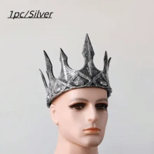 1 pièce/Couronne de Roi Vintage Accessoire de Costume d'Halloween, Couronne de Reine Roi Corbeau Vintage Sombre Cosplay Jeu de Rôle, Parfait pour Fête Déguisement de Vacances - se déguiser - Voir 10