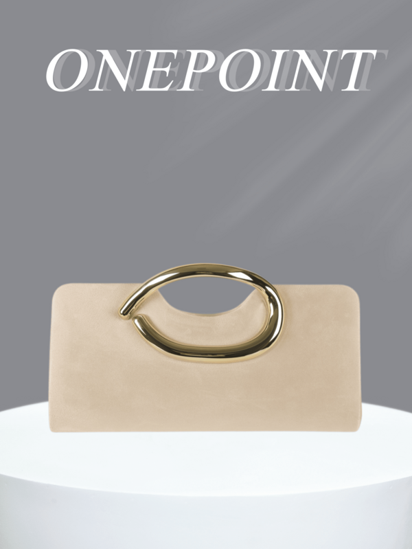 ONEPOINT 1pc Women's Elegant Apricot Velvet Handbag, Luxury Velvet Evening Clutch, Suitable For Formal Dresses, Weddings, Birthday Parties And Graduation Ceremonies