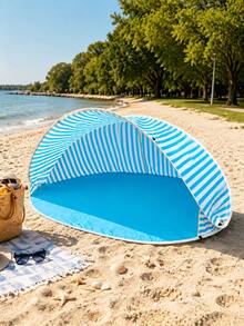 Lightweight Portable Quick Setup Beach Tent | 2-3 Person Automatic Pop-Up Beach Tent | Beach Essential | Breathable And Spacious | Great For Camping And Picnic | Outdoor Gardening Supplies | Suitable For Fishing And Hiking | Summer Outdoor Gear | Sunshade Canopy | Camping Tent | Automatic Pop-Up Tent | Party Tent, UV Protection Sunshade, Waterproof Instant Setup Tent, Suitable For Beach, Camping, Picnic, Fishing - Multicolor - View 9