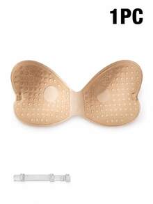 One-Piece Silicone Nipple Covers Breast Lift Push-Up Thickened Invisible Bra For Wedding Dress With Transparent Back Strap - Multicolor - View 8