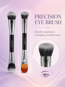 ENERGY Dual-Ended Makeup Brush Set, Portable Face Makeup Brushes With Storage Bag For Foundation Concealer Blush Powder - Black - View 4