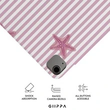 GIIPPA 1件粉色與白色垂直條紋淺粉色海星印花保護殼，磁吸可拆卸Y型折疊防震保護套附筆槽，適用於iPad Mini 6/7、Air 2/3/4/5/11/13" (M2/M3 2024-2025)、5/6/7/8/9/10/11代、Pro 10.5/11/12.9" (2017-2025)，適合情人節、返校季、辦公室、聖誕節、萬聖節、感恩節假期，送給女友的最佳禮物，完美的婚禮伴手禮 - 多色3 - 查看 5
