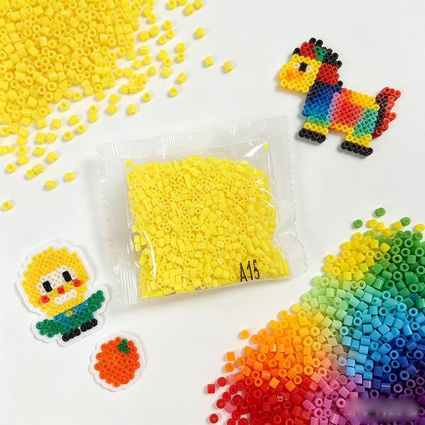 1000granule/2.6mm/0.1in Fused Bead Small Hole Beads Perler Beads, Colorful Shaped Bead Set - Perfect For DIY Jewelry Making, Hair Braiding, Necklaces, Earrings, And Decoration - Plastic Craft Perforated Beads, Suitable For Small Commercial Items