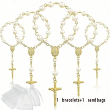 15pcs/Set Naming Ceremony Set: Faux Crystal Cross Bracelet, Suitable For Birthday Party, Commemorative Gift, Naming Ceremony, Wedding Party, Women's Naming Ceremony, Birthday Party Gift, Wedding Party Gift, Pre-Wedding Party Gift, Anniversary Party Gift, Suitable For Mother, Couple, Best Friend Daily Wear, Mother's Day Gift - A - View 21