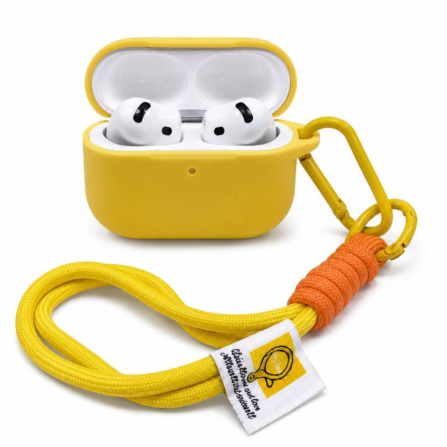Compatible con funda protectora, estilo minimalista, cuerda tejida a mano, cordón de color contrastante, carcasa para auriculares Bluetooth