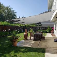 1pc 180g/M² Rectangular Grey Outdoor Sun Shade Sail, HDPE Material, Suitable For Patio/Pool/Beach Sun Protection, Hemmed Edges With Grommets, Windproof & UV Resistant, Durable D-Rings, Anti-Aging - Grey - View 5