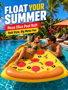1pc Large Pizza Slice Inflatable Pool Float, Summer Beach Swimming Leisure Floating Raft, Suitable For Pool Parties And Vacations - D - View 4