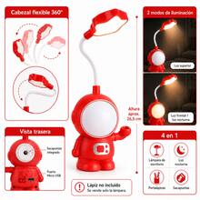 Multifunction LED Desk Lamp For Kids, Astronaut USB Night Light, With Pencil Sharpener, 2 Lighting Modes, Suitable For Study And Work - Blue - View 3