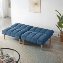 2-Seat Sofa Bed Frame 167CM – Folding Sofa Bed With Adjustable Backrest, Space-Saving Sleeper For - 藍色雙座 - 查看 4
