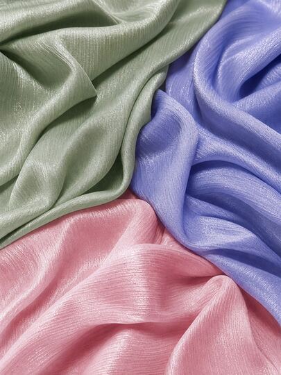1pc Iridescent Organza Fabric, Mermaid Glossy Crinkled Chiffon Material, Suitable For Dresses, Hanfu, Wedding Decor And Lolita Clothing, Multi-Color Macaron Lightweight Translucent Fabric