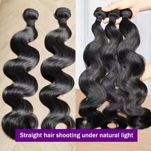 Grade 12A Quality, Untreated Brazilian Human Hair, Wavy Strands, Natural Hair Color, Untreated Remy Human Hair Extensions, Sewn-In Extensions, No Hair Shedding, Soft And Lustrous, Naturally Voluminous And Full, Highly Heat-Resistant - SPure Natural - View 4