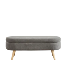 Storage Bench With Storage Space, Beige Color, Ideal For Bedroom Or Hallway - 灰色 - 查看 2