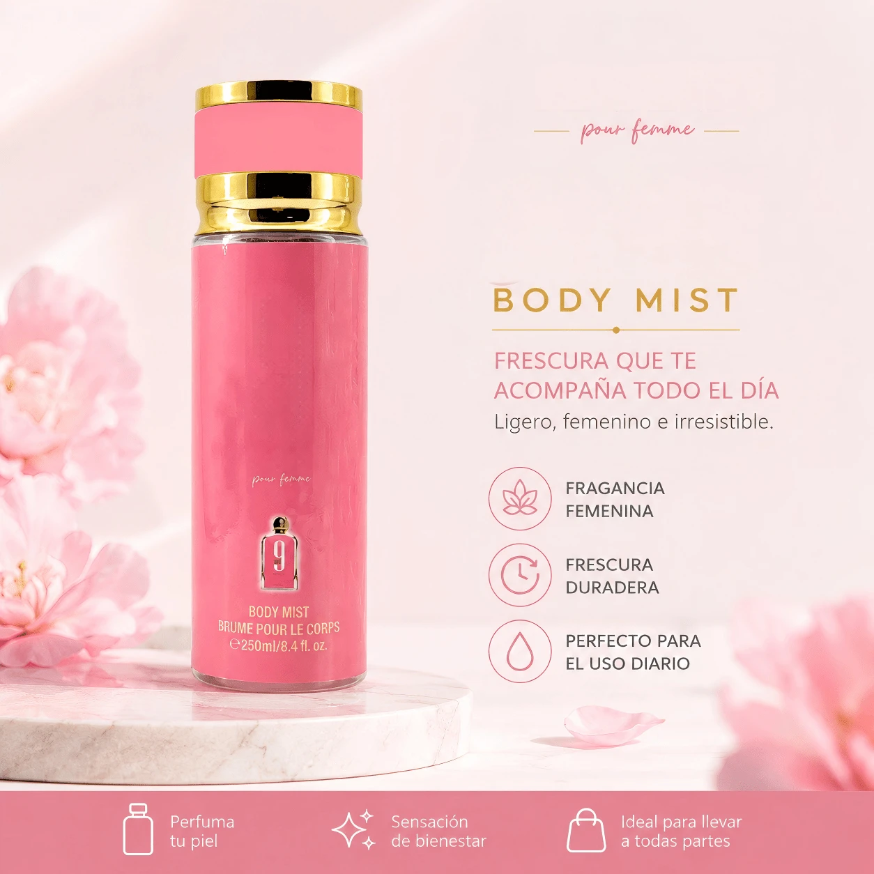 Perfume Árabe 250ML para Mujer en Spray, Fragancia Floral y Dulce de Larga Duración, Aroma Elegante y Sofisticado para Uso Diario - Fresco - Ver 1
