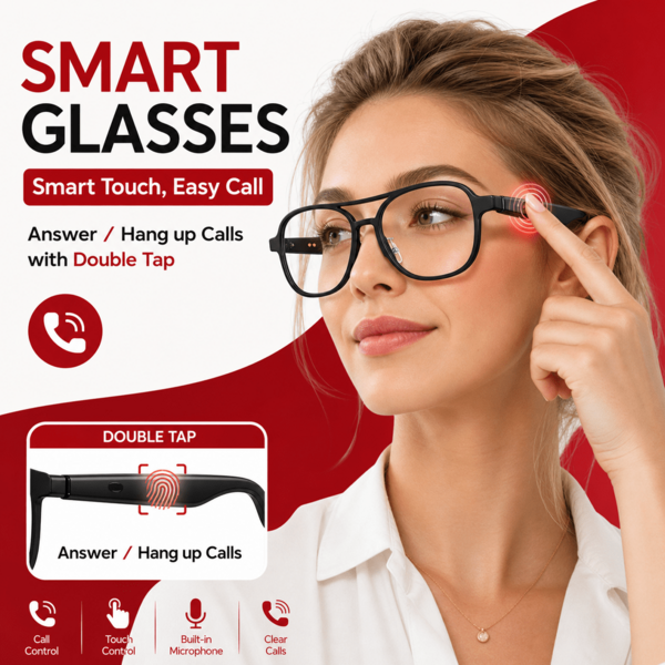 SENBONO New AI Translation Smart Audio Glasses - Hall Sensor One-Button Start, Elastic Frame, More Comfortable To Wear, Wireless Call, Music Playback, Hands-Free Phone Calls, Camera Control, Wake-Up Voice Fashion Smart Glasses For Men And Women