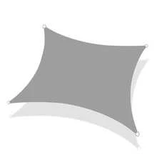 1pc 180g/M² Rectangular Grey Outdoor Sun Shade Sail, HDPE Material, Suitable For Patio/Pool/Beach Sun Protection, Hemmed Edges With Grommets, Windproof & UV Resistant, Durable D-Rings, Anti-Aging - Grey - View 3