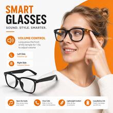 SENBONO New AI Translation Smart Audio Glasses, Hall Sensor One-Click Start, Flexible Frame, More Comfortable Wear, Supports Wireless Calls, Music Playback, Hands-Free Phone, Camera Control, Voice Wake-Up, Unisex Fashion Smart Glasses - View 5