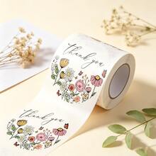 carddsgn 200Pcs/Roll 1.5 Inch Floral Thank You Stickers Roll For Adults, Gift Packing, Cards, Candy Bags, Envelopes, Party Supplies(Rustic Wildflowers) - Flower - View 2