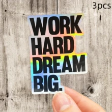 WORK HARD DREAM BIG.,Directly Conveying The Attitude Of "Working Hard And Staying Grounded, While Also Daring To Dream Big" - Waterproof Vinyl Sticker - Durable Smooth Surface, Self-Adhesive Bumper Sticker, Suitable For Cars, Windows, Laptops, Trucks, Water Bottles - Multi-Functional Durable Design, Car Sticker - Vinyl - View 13