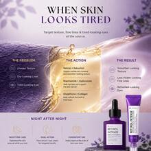 Conjunto de Soro de Retinol & Creme para os Olhos, 0,1% Retinol, Bakuchiol, Niacinamida & Colágeno Cuidado Antienvelhecimento Duplo para Rosto & Olhos, Skincare Coreano Hidratante para Linhas Finas, Olheiras, Bolsas nos Olhos, Inchaço & Tom de Pele Desigual - Conjunto de Retinol - Visão 3