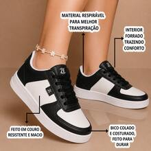 Force Casual Sneakers Unisex Original Fashion - 白色 黑色 - 查看 2
