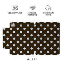 GIIPPA 1件復古棕色與白色波點印花保護殼，磁吸可拆卸Y型折疊防震保護套，附筆槽，適用於iPad Mini 6/7、Air 2/3/4/5/11/13、5/6/7/8/9/10/11、Pro 10.5/11/12.9，適合情人節、開學季、辦公室、聖誕節、萬聖節、感恩節假期，送給女友的最佳禮物，完美的婚禮季禮物，復古波點校園辦公室假期美學 - 彩色 - 查看 2