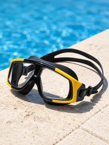 High Definition Wide Field Of View Adult Swim Goggles, Unisex Silicone Fit Waterproof Swim Goggles With Adjustable Split Strap, Sports Swimming Training Equipment - White - View 4