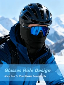 1/2pcs Unisex Black Fleece Balaclava Winter Windproof Full Face Mask Neck Warmer For Skiing Cycling Outdoor Sports - Multicolor - View 5