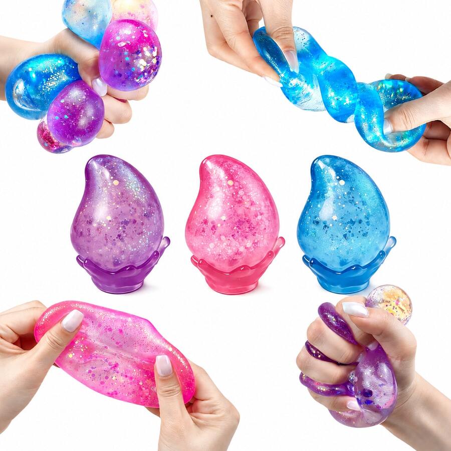 Dreamy Squeeze Toy - Smooth And Delicate Touch, Soft Stress Relief Ball With Base; Sensory Toy To Relieve Anxiety And Stress, Help You Relax And Calm Your Emotions - Water Drop Shape - Multicolor - View 1